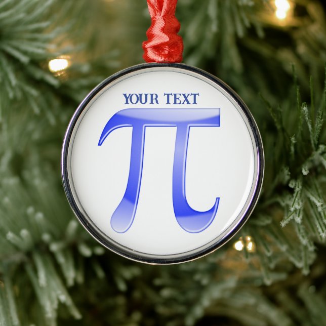 Blue Pi Symbol Christmas Metal Ornament (Tree)