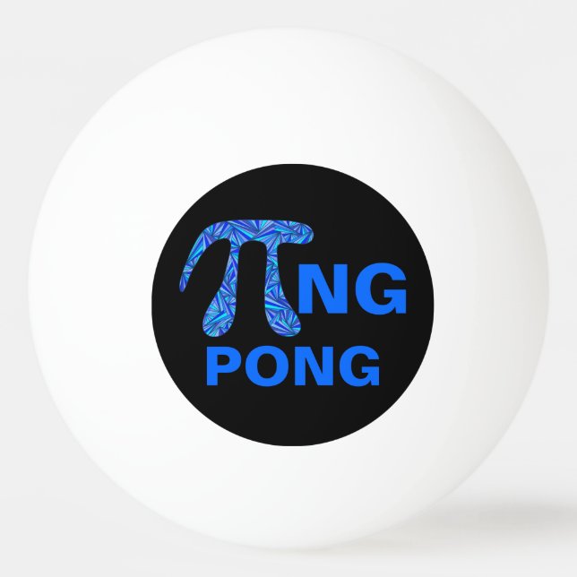 Blue Pi Symbol Math Geek Funny Pi+ng Pong Design Ping-Pong Ball (Front)