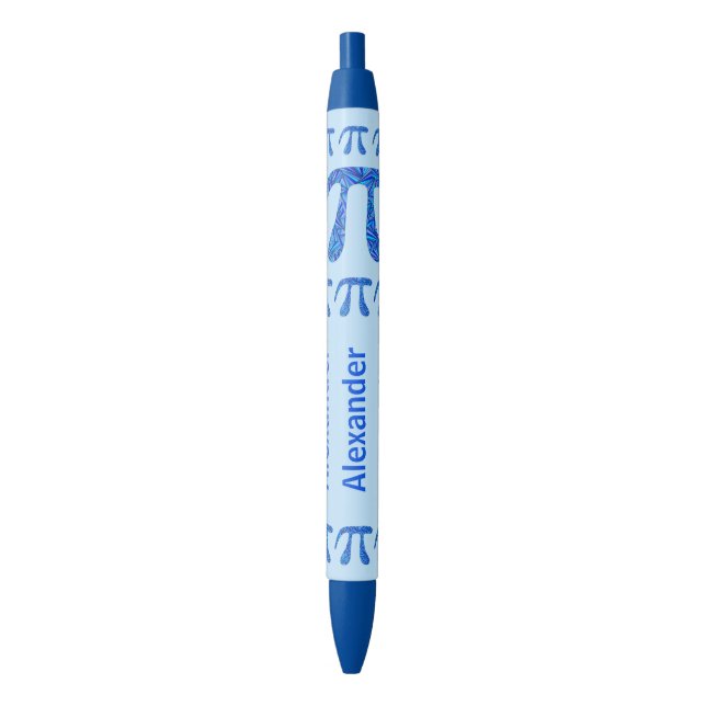 Blue Pi Symbol Math Geek Mathematics Professor Pen (Front Vertical)