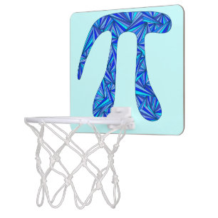 Blue Pi Symbol Math Geek Nerd Fun Office Games Mini Basketball Hoop