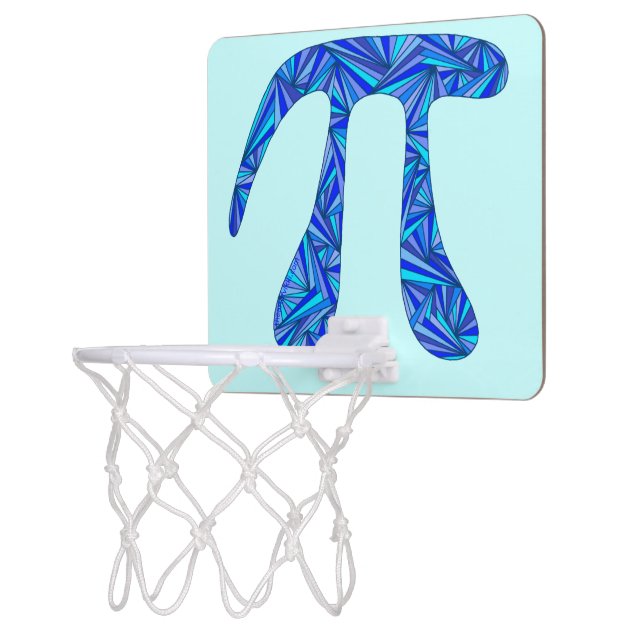 Blue Pi Symbol Math Geek Nerd Fun Office Games Mini Basketball Hoop (Left)