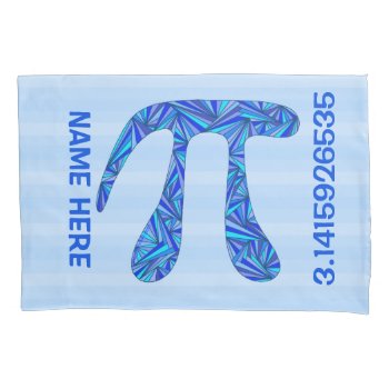 Blue Pi Symbol Math Geek Subtle Stripe Dorm Kids Pillowcase by TheArtOfVikki at Zazzle