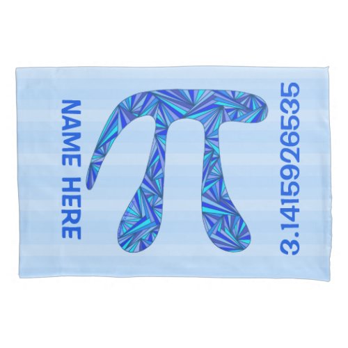 Blue Pi Symbol Math Geek Subtle Stripe Dorm Kids Pillowcase