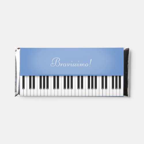 Blue Piano Keyboard Instrument Custom Message Hershey Bar Favors
