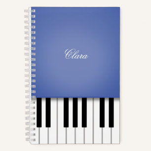 Blue Piano Music Keyboard Personalized Noteboo Notebook