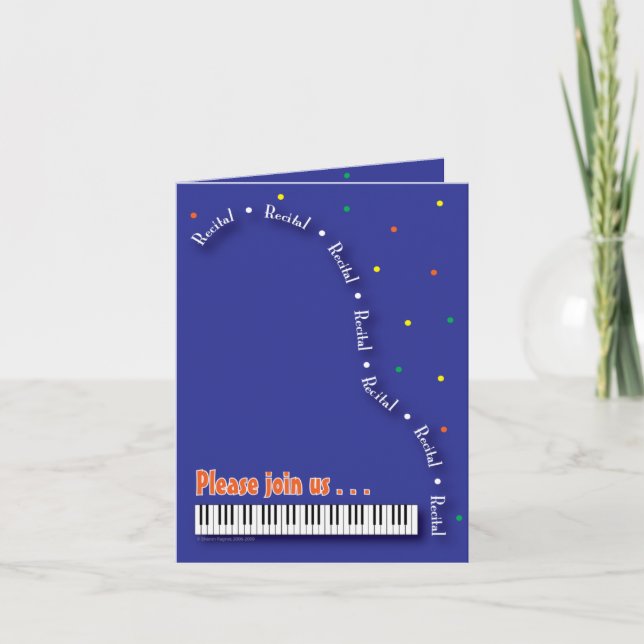 Blue Piano Recital Invitation (Front)