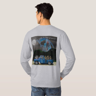 Blue Pick-up Truck and Skeleton Crew T-Shirt