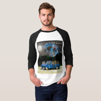 Blue Pick-up Truck and Skeleton Crew T-Shirt