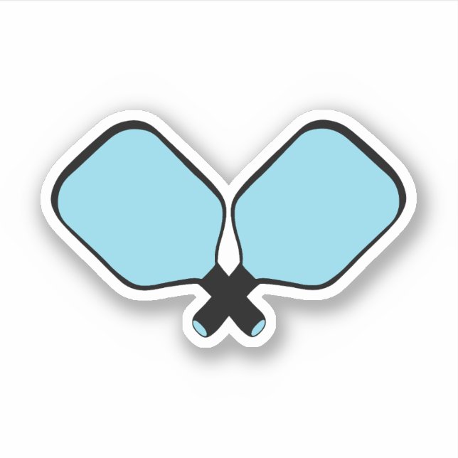 Blue Pickleball Paddles Sticker (Front)