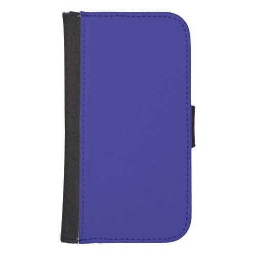 Blue pigment solid color  galaxy s4 wallet case