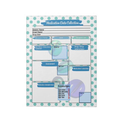 Blue Pill Healthcare Student Medication Template  Notepad