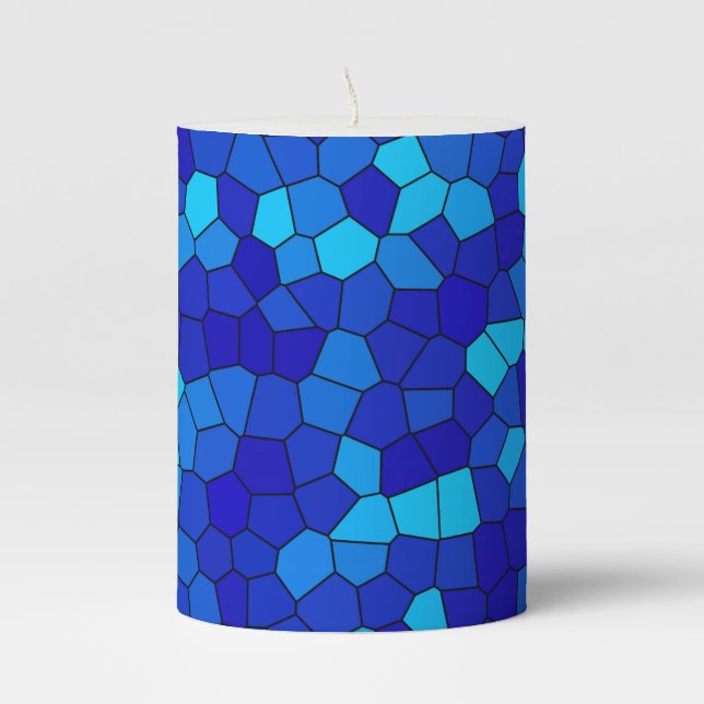 BLUE  PILLAR CANDLE (Front)
