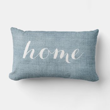 Blue Pillow Home Custom Denim Photo Printed Fabric by PineAndBerry at Zazzle