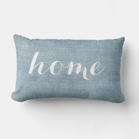 Blue Pillow Home Custom Denim Photo Printed Fabric
