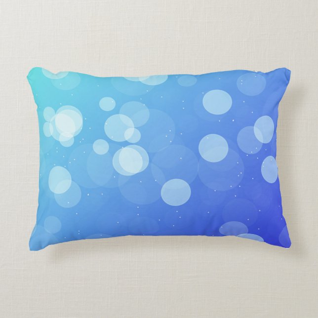 Blue pillow with abstract gradient design  (Front)