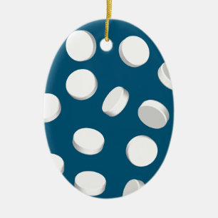 blue pills drugs ceramic ornament