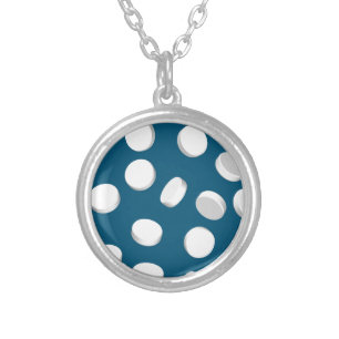 blue pills drugs silver plated necklace