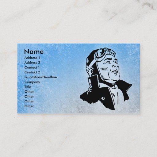 Customizable Blue Pilot Business Card Template