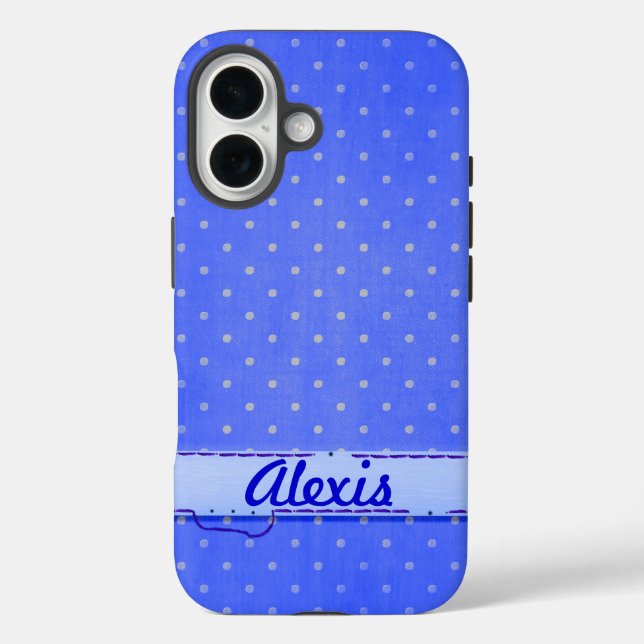 Blue Pin Dots Case-Mate iPhone Case (Back)
