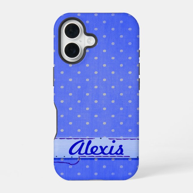 Blue Pin Dots Iphone Case (Back)