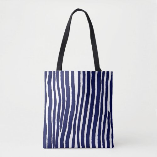 Blue pin stripe geometric pattern Tote bag