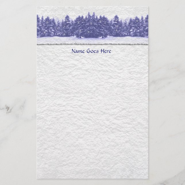Blue Pine Line Handmade Paper (Front)