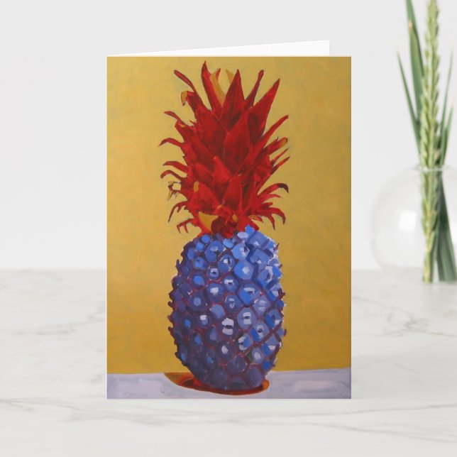 Blue Pineapple Greeting Card / Invitation (Front)