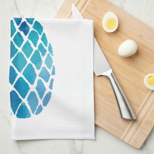 blue pineapple kitchen towel Zazzle