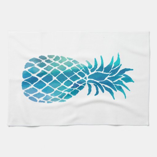 blue pineapple kitchen towel Zazzle