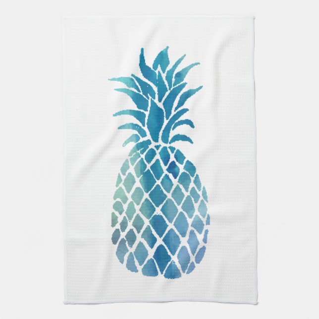blue pineapple kitchen towel (Vertical)