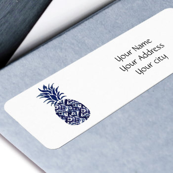 Blue Pineapple Label by amoredesign at Zazzle