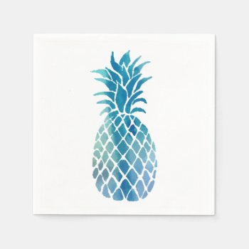 Blue Pineapple Paper Napkins by amoredesign at Zazzle