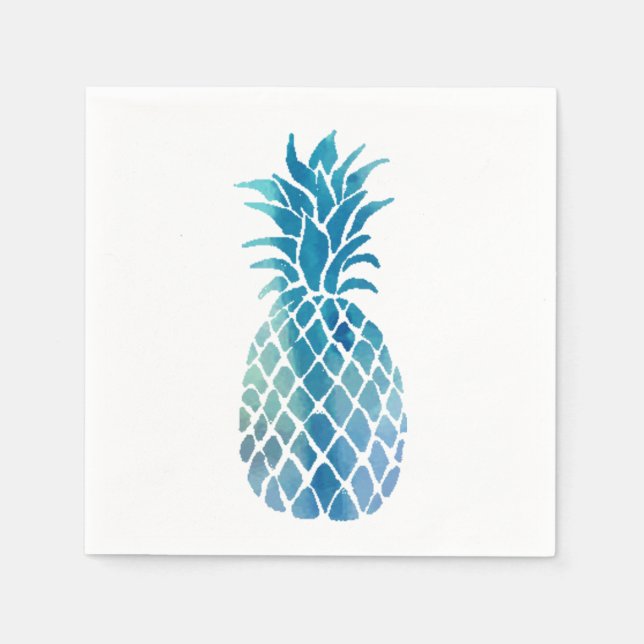 blue pineapple paper napkins (Front)