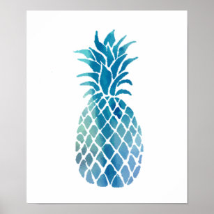 blue pineapple poster