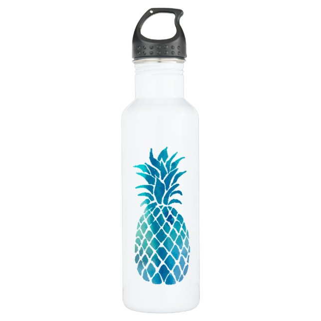 blue pineapple water bottle (Front)