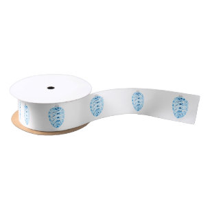 Blue Pinecone White Ribbon