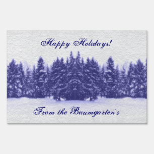 Blue Pines Winter Yard Sign