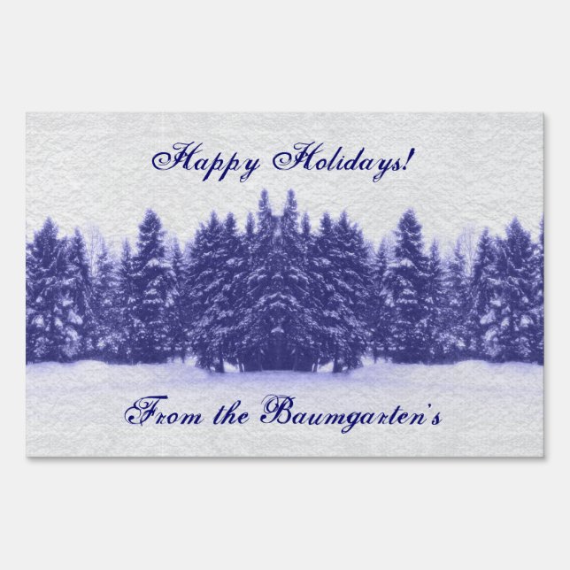 Blue Pines Winter Yard Sign (Front)