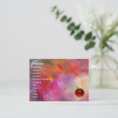 BLUE PINK ABSTRACT , Bright Red Ruby Gem Business Card (Standing Front)