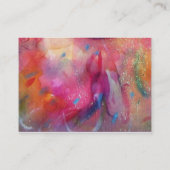 BLUE PINK ABSTRACT , Bright Red Ruby Gem Business Card (Back)