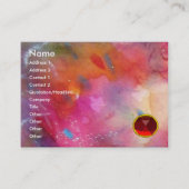 BLUE PINK ABSTRACT , Bright Red Ruby Gem Business Card (Front)