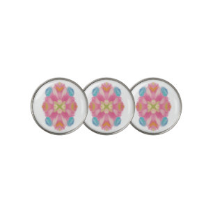 Blue Pink Abstract Golf Ball Marker