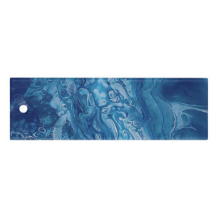 Blue Pink Acrylic Pouring Abstract Fluid Art Ruler