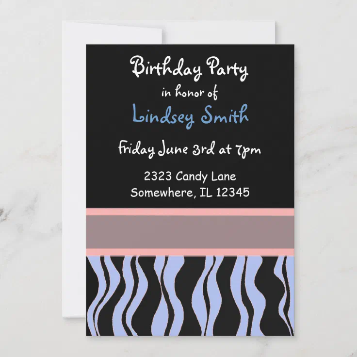 pink and black zebra print border