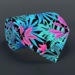 Blue, Pink and Green Tropical Leaves Neck Tie<br><div class="desc">Men's Tie. Made with high resolution vector and/or digital graphics for a professional print. NOTE: (THIS IS A PRINT. All zazzle product designs are "prints" unless otherwise stated under "About This Product" area) The design will be printed EXACTLY like you see it on the screen and on the product... so...</div>