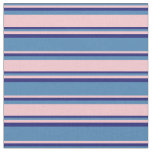 [ Thumbnail: Blue, Pink, and Midnight Blue Lined Pattern Fabric ]
