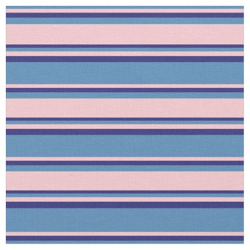 Blue, Pink, and Midnight Blue Lined Pattern Fabric