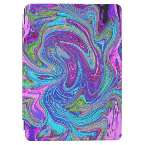 Blue Pink and Purple Groovy Abstract Retro Art iPad Air Cover