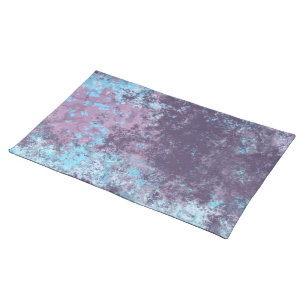 Blue, Pink and Purple Marble Abstract Cloth Placemat