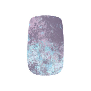 Blue, Pink and Purple Marble Abstract Minx Nail Art